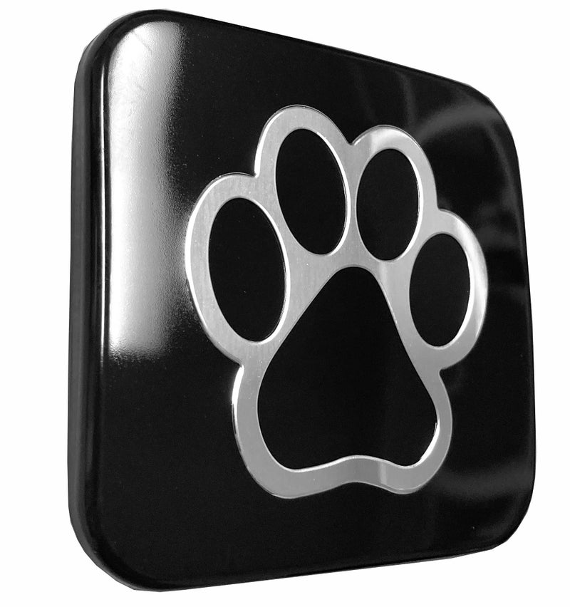 eVerHITCH 3D Paw Print Hitch Cover Plug Insert (Fits 2" Receivers, Chrome/Black) - Image 3
